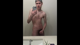 19 year old Jesse Gold jerks his hairy cock