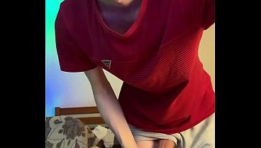 Skinny 55kg Guy Playing With His 23cm Heavy Meat
